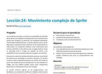 Unidad 2 - Lección 24: Movimiento complejo de Sprite