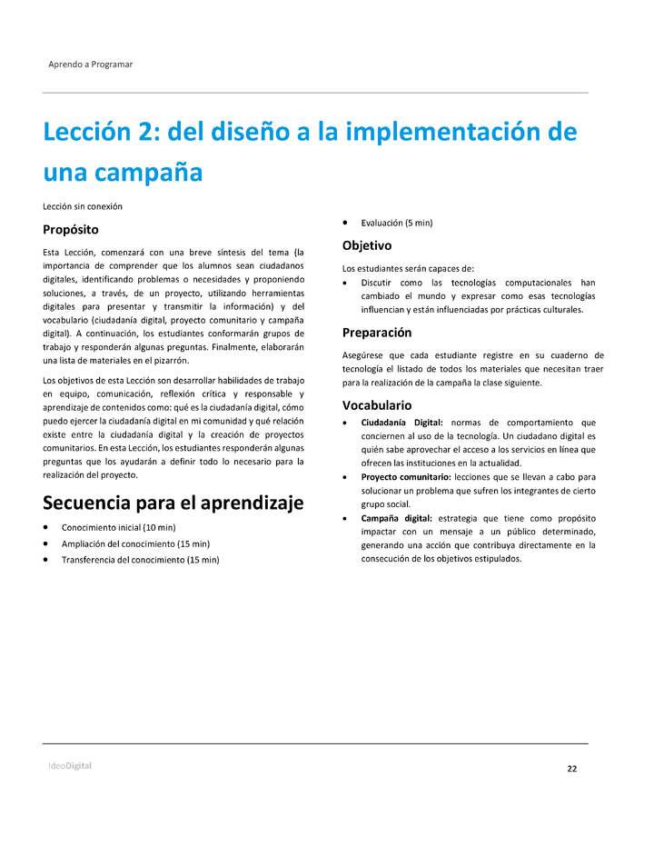 Unidad 1 - Lección 02: del diseño a la implementación de una campaña