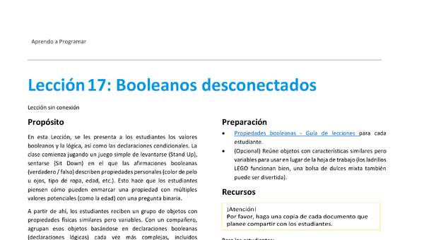 Unidad 1 - Lección 17: Booleanos desconectados