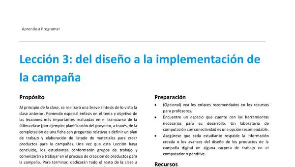 Unidad 1 - Lección 03: del diseño a la implementación de la campaña