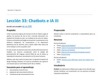 Unidad 2 - Lección 33: Chatbots e IA III