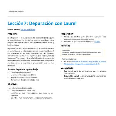 Unidad 1 - Lección 07: Depuración con Laurel