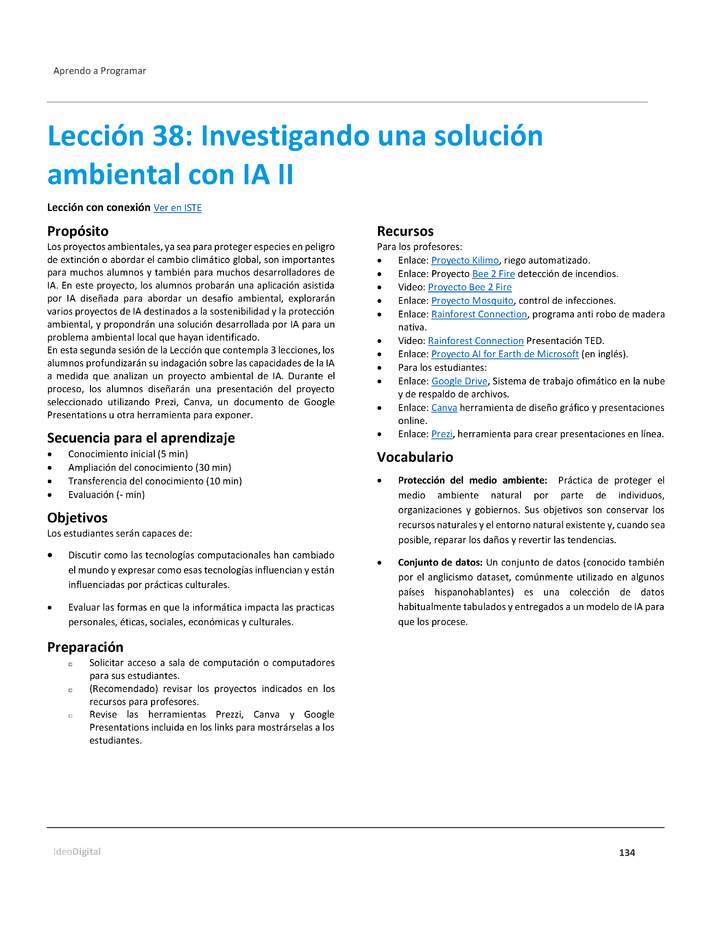 Unidad 2 - Lección 38: Investigando una solución ambiental con IA II