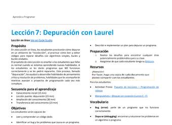 Unidad 1 - Lección7: Depuración con Laurel