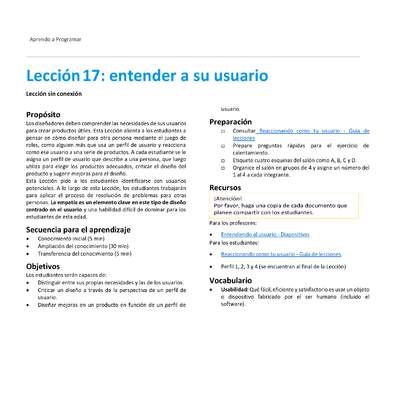 Unidad 2 - Lección17: entender a su usuario