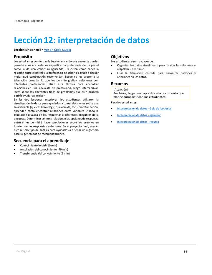 Unidad 1 - Lección12: interpretación de datos