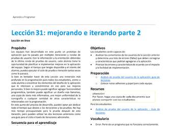 Unidad 2 - Lección 31: mejorando e iterando parte 2