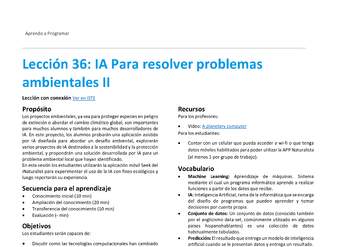 Unidad 2 - Lección 36: IA Para resolver problemas ambientales II