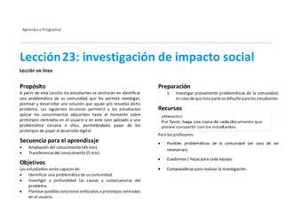 Unidad 2 - Lección23: investigación de impacto social