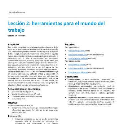 Unidad 1 - Lección 2: herramientas para el mundo del trabajo