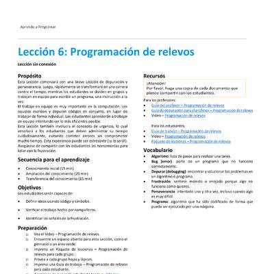 Unidad 1 - Lección 6: Programación de relevos