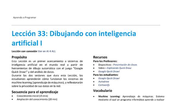 Unidad 2 - Lección 33: Dibujando con inteligencia artificial I