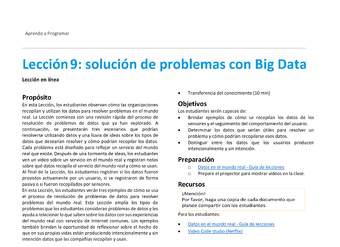 Unidad 1 - Lección9: solución de problemas con Big Data