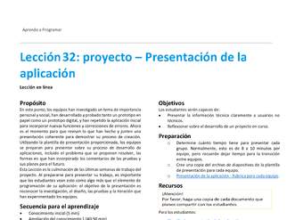 Unidad 2 - Lección32: proyecto – Presentación de la aplicación