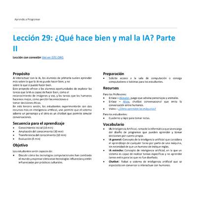 Unidad 4 - Lección 29: ¿Qué hace bien y mal la IA? Parte II