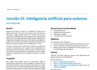 Unidad 3 - Lección 15: inteligencia artificial para océanos