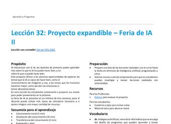 Unidad 4 - Lección 32: Proyecto expandible – Feria de IA II