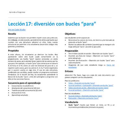 Unidad 3 - Lección 17: diversión con bucles “para”