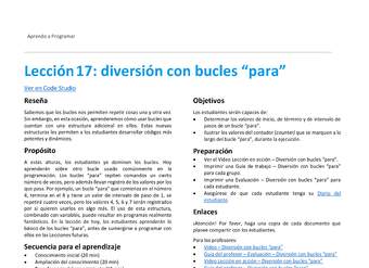 Unidad 3 - Lección 17: diversión con bucles “para”