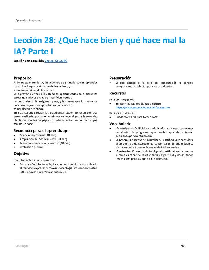 Unidad 4 - Lección 28: ¿Qué hace bien y qué hace mal la IA? Parte I