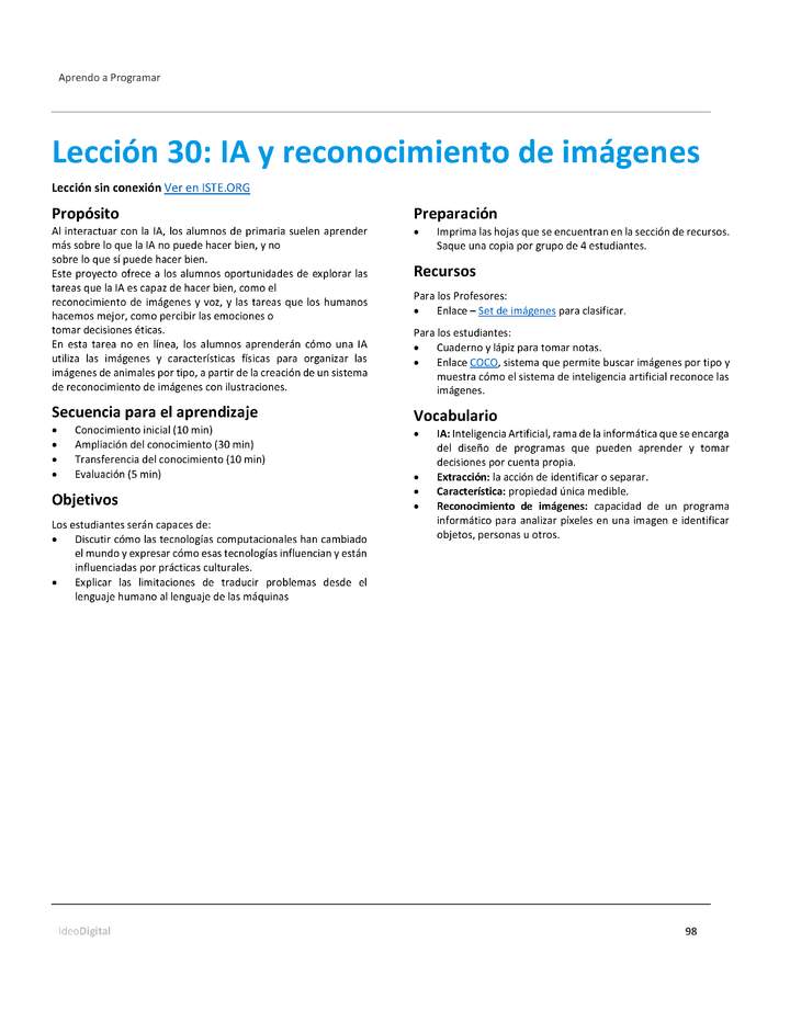 Unidad 4 - Lección 30: IA y reconocimiento de imágenes