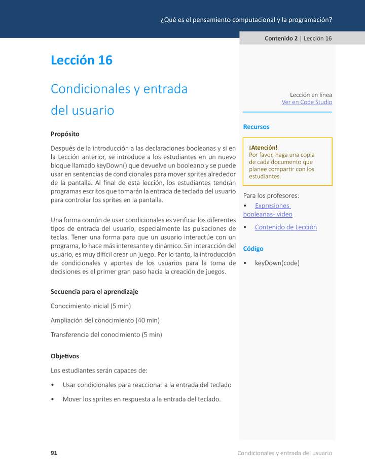 Unidad 1 - Lección 16 : Condicionales y entrada del usuario