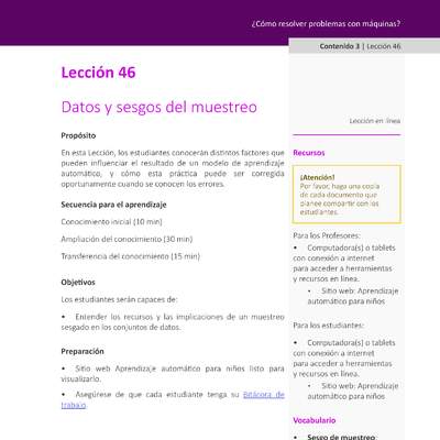 Unidad 2 - Lección 46: Datos y sesgos del muestreo