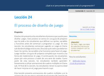 Unidad 1 - Lección 24: El proceso de diseño de juego