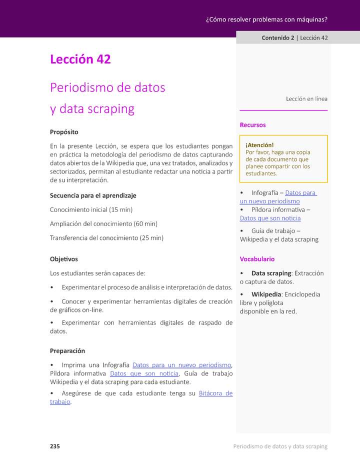 Unidad 2 - Lección 42: Periodismo de datos y data scraping