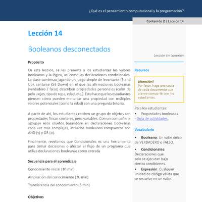 Unidad 1 - Lección 14: Booleanos desconectados