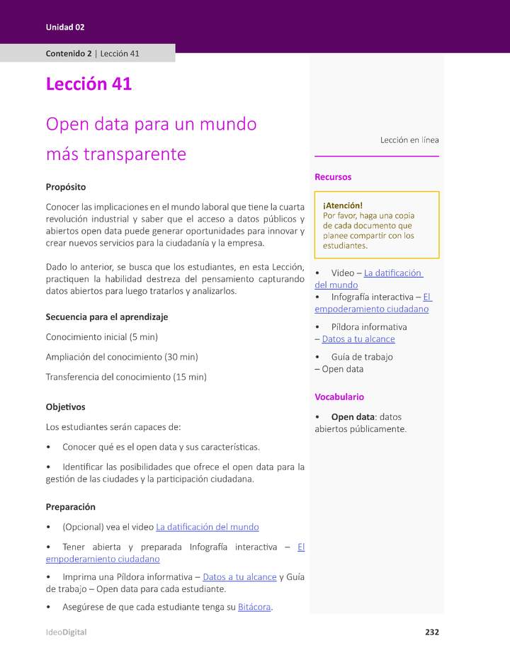 Unidad 2 - Lección 41: Open data para un mundo más transparente