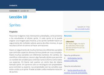 Unidad 1 - Lección 10: Sprites