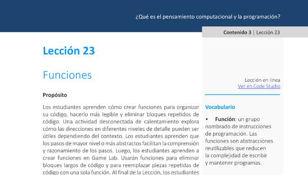 Unidad 1 - Lección 23: Funciones