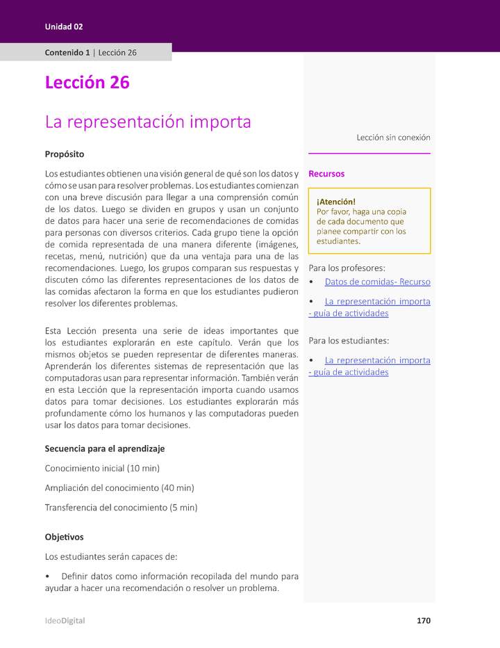 Unidad 2 - Lección 26: La representación importa