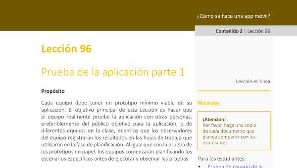 Unidad 4 - Lección 96: Prueba de la aplicación parte 1