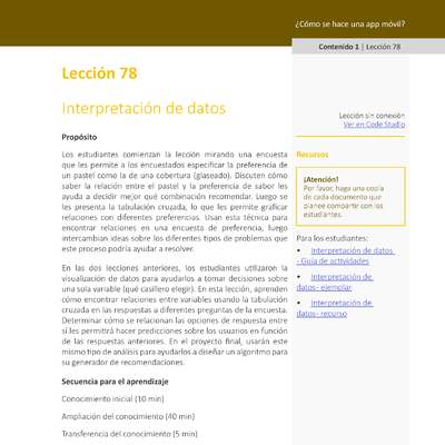 Unidad 4 - Lección 78: Interpretación de datos