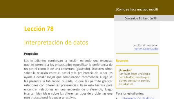 Unidad 4 - Lección 78: Interpretación de datos