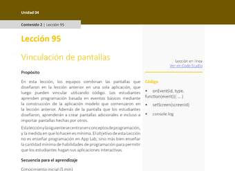 Unidad 4 - Lección 95: Vinculación de pantallas