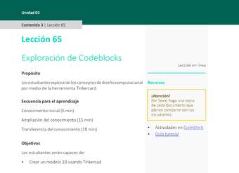 Unidad 3 - Lección 65: Exploración de Codeblocks