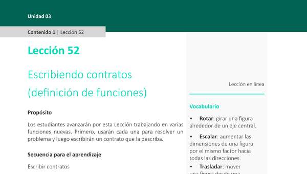 Unidad 3 - Lección 52: Escribiendo contratos (definición de funciones)