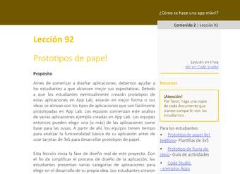 Unidad 4 - Lección 92: Prototipos de papel