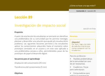 Unidad 4 - Lección 89: Investigación de impacto social