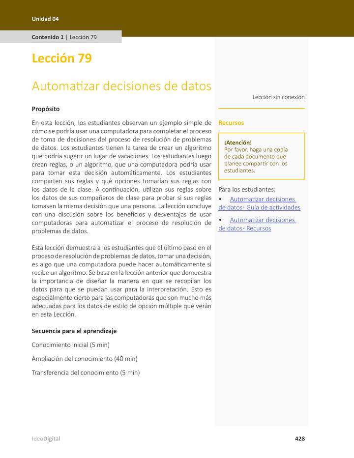 Unidad 4 - Lección 79: Automatizar decisiones de datos