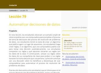Unidad 4 - Lección 79: Automatizar decisiones de datos