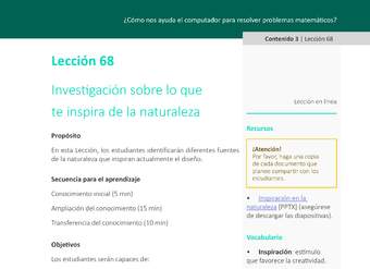 Unidad 3 - Lección 68: Investigación sobre lo que te inspira de la naturaleza