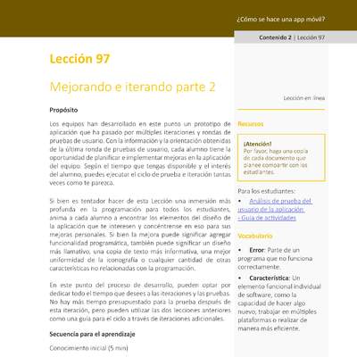 Unidad 4 - Lección 97: Mejorando e iterando parte 2