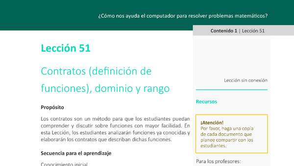 Unidad 3 - Lección 51: Contratos (definición de funciones), dominio y rango
