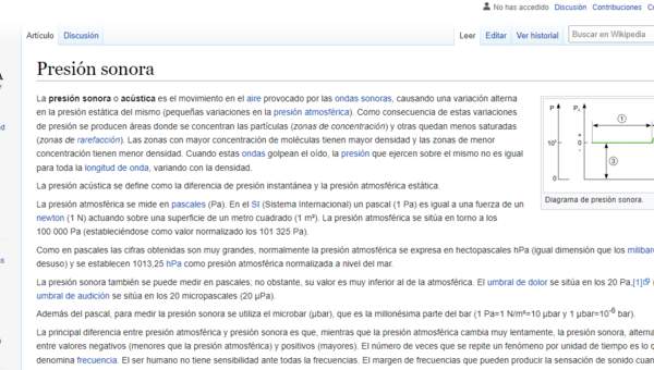 Wikipedia: Presión sonora