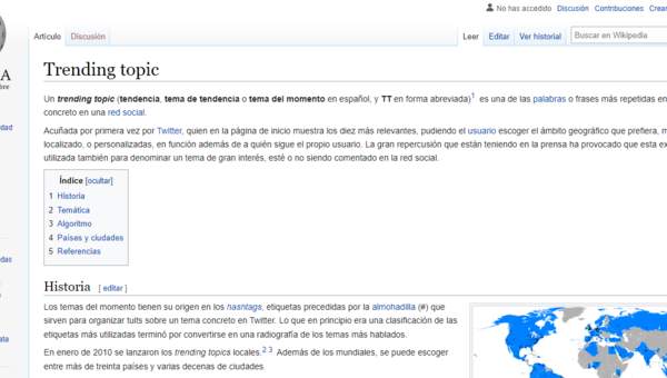 Wikipedia: Trending topic