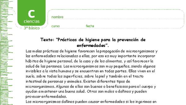 Prácticas de higiene para prevenir enfermedades